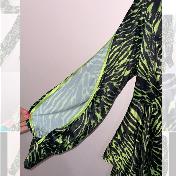 Dress L’ATISTE by Amy, green and black zebra print, size 1XL - Picture 3 of 4